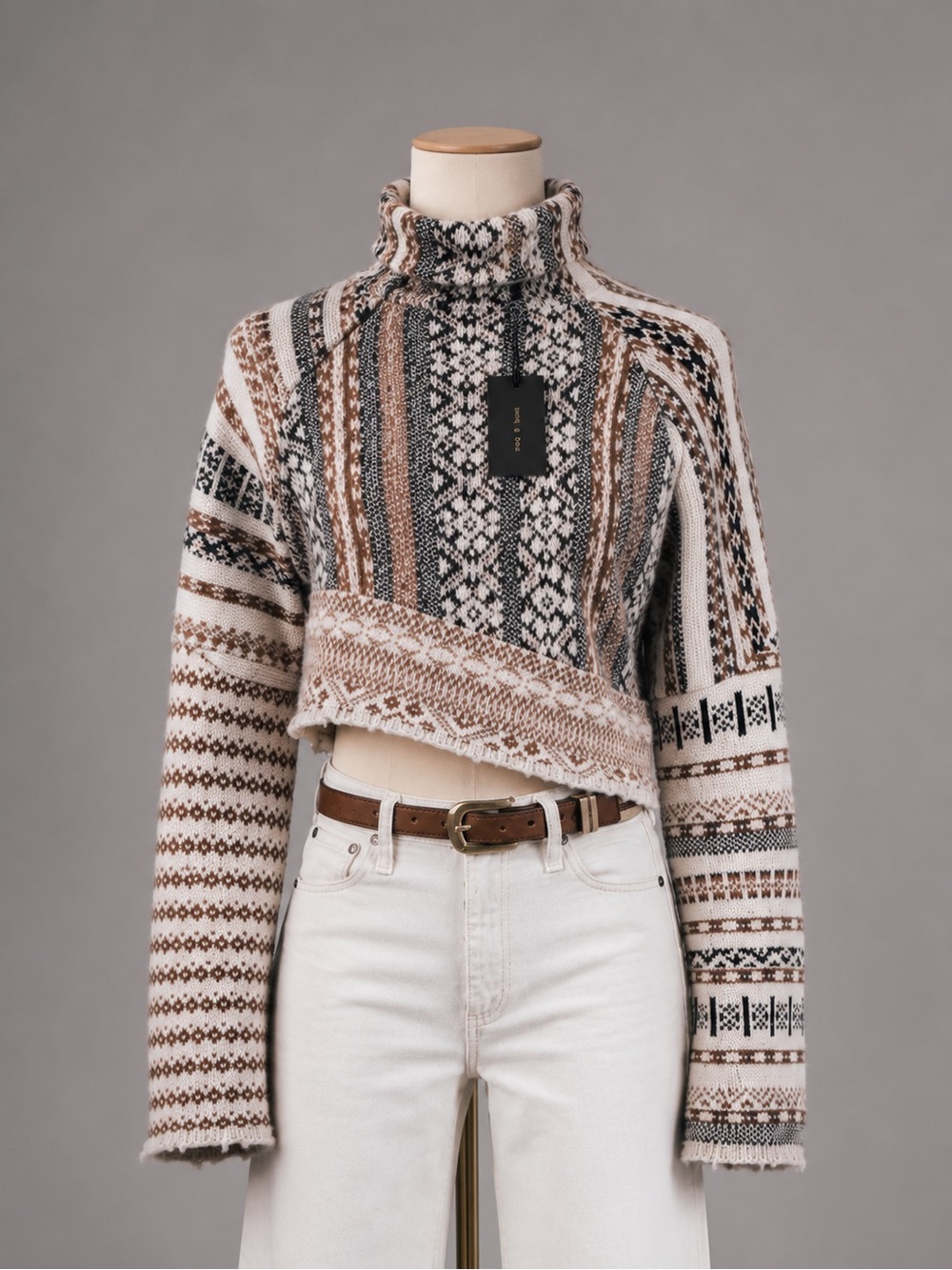 Rag & Bone Hollis Fair Isle Alpaca Wool Sweater XS NWT $495 Retail